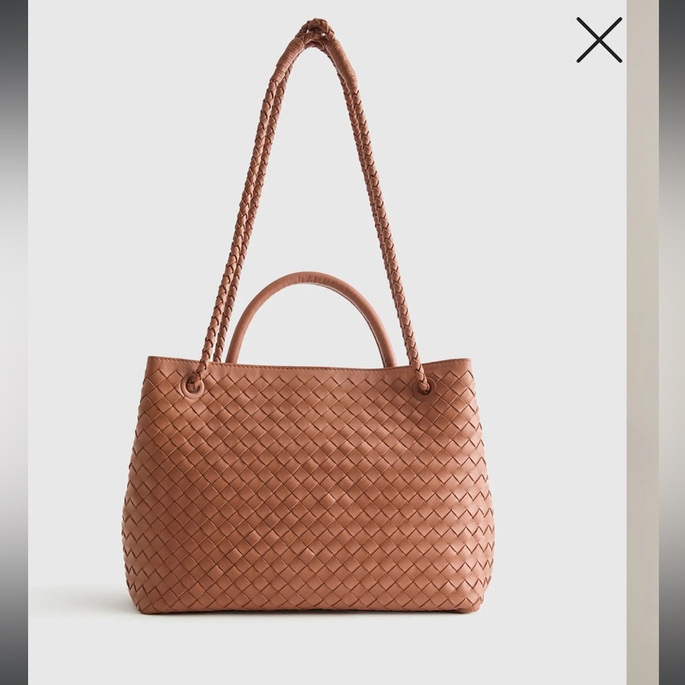 Quince Italian Leather Handwoven Satchel